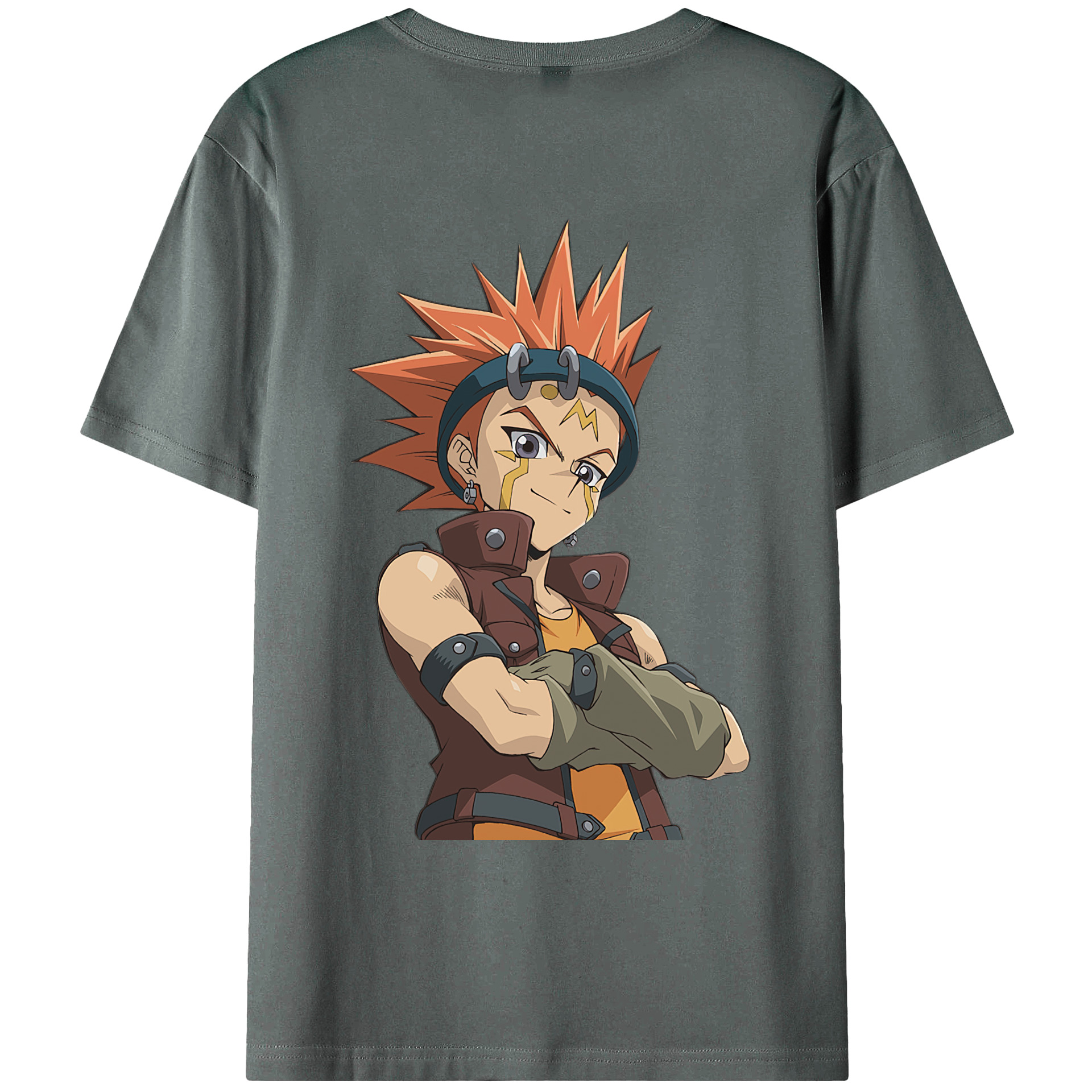 （画像用） 遊☆戯☆王 Yu-Gi-Oh! 綿100％ メンズ半袖Tシャツ（バックプリント） 通気性